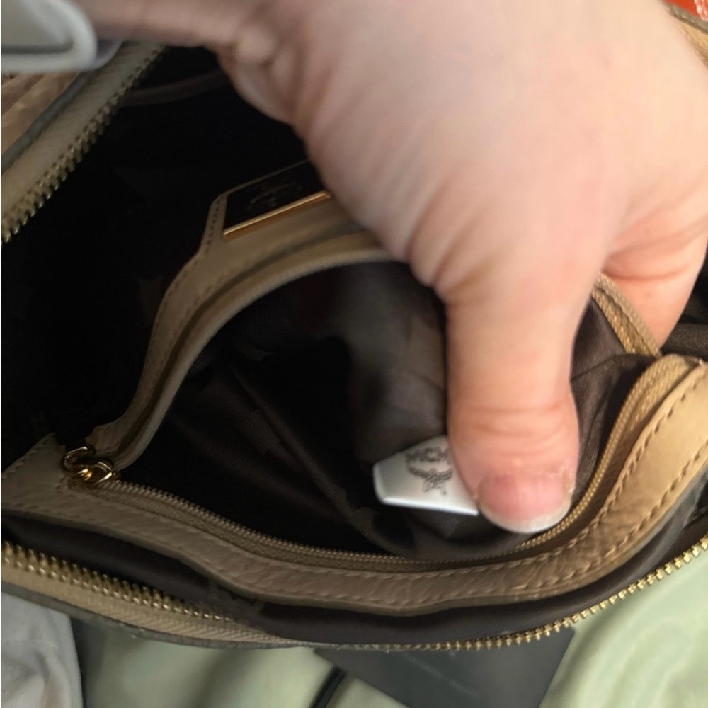 Authentic MCM Tan Monogram Shoulder Bag - Picture 10 of 10